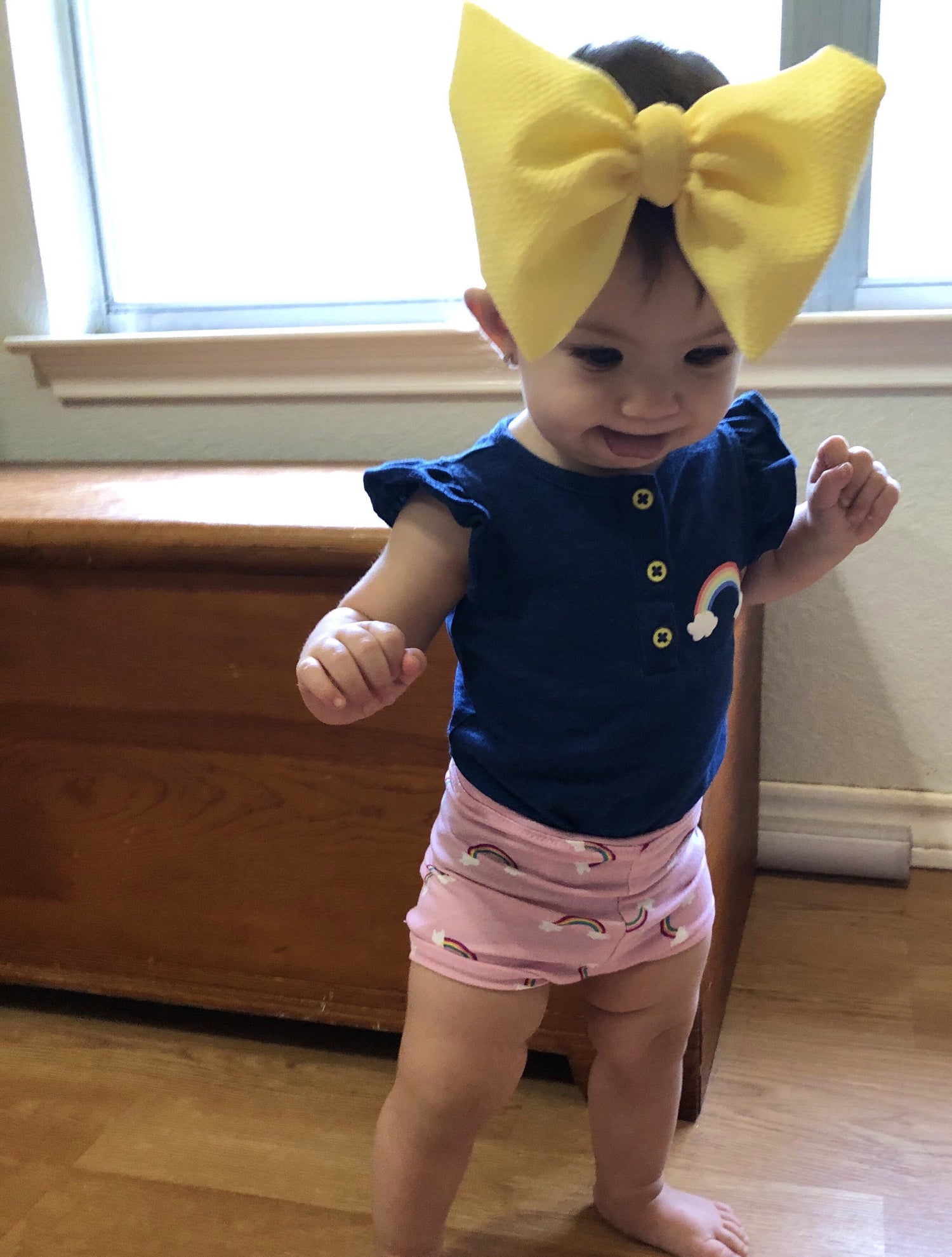 Serafina in rainbow bummies