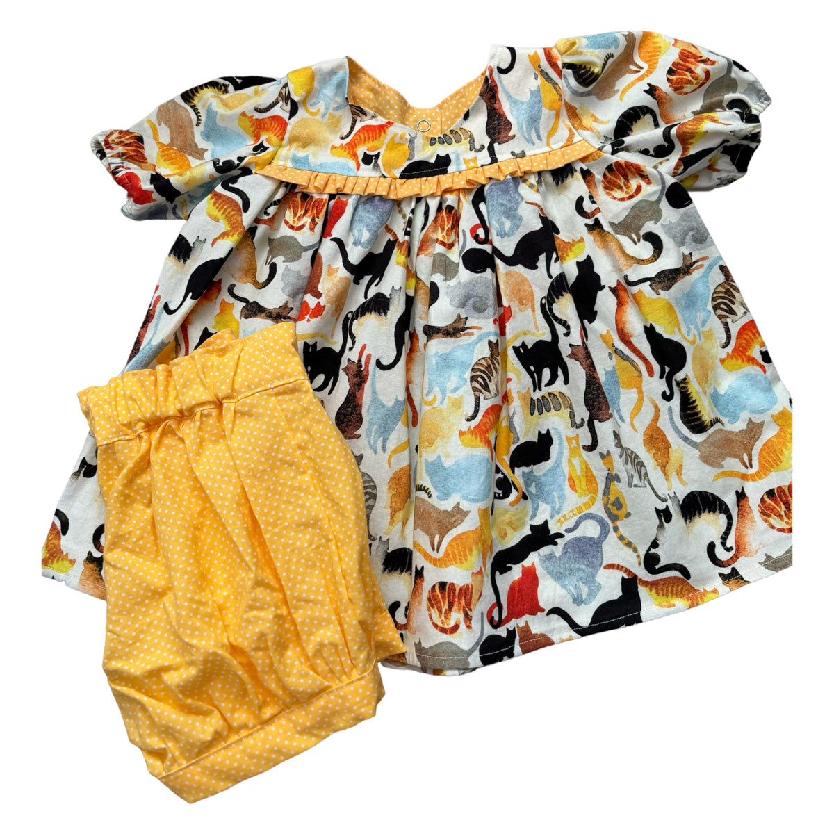 Two piece top with shorts - Cats 4T