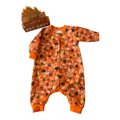 Romper - Orange Floral 6/9M