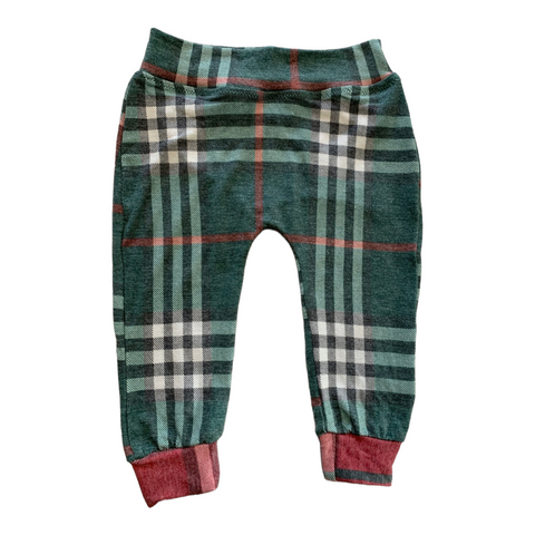 Joggers - Green Plaid 6M